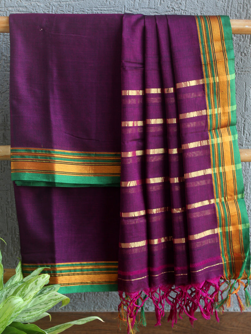 Purple Dharwad Cotton Dress Material