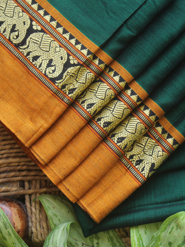 Green Narayanpet Mercerized Cotton Saree