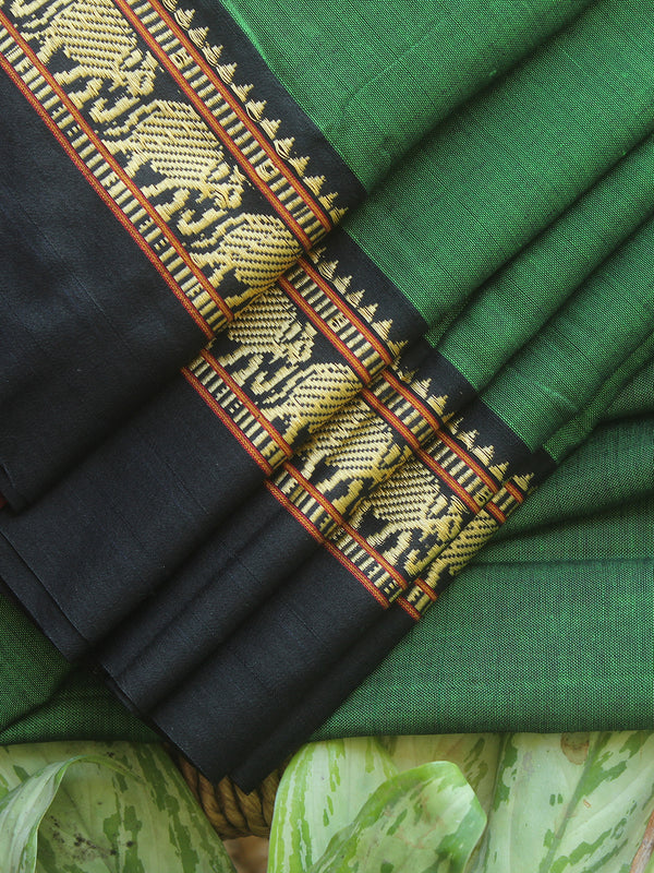 Green Narayanpet Mercerized Cotton Saree