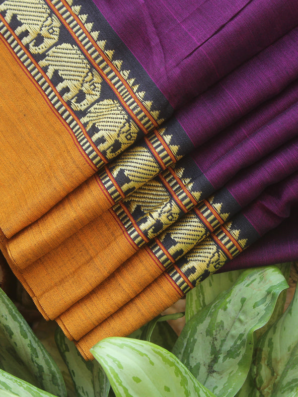 Purple Narayanpet Mercerized Cotton Saree