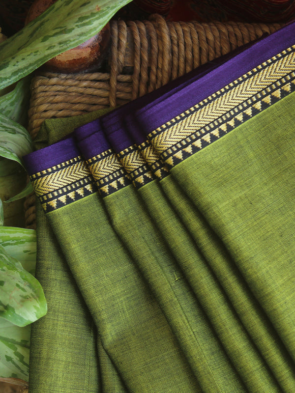 Green Narayanpet Mercerized Cotton Saree