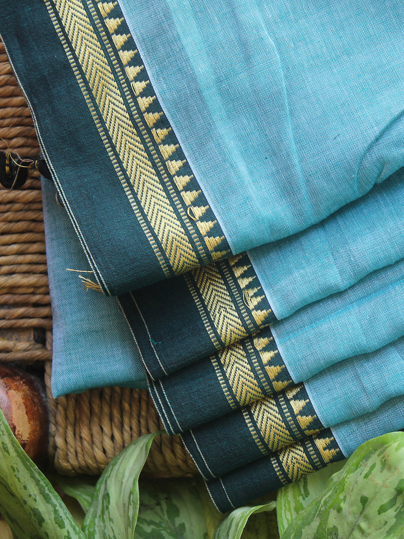 Blue Narayanpet Mercerized Cotton Saree