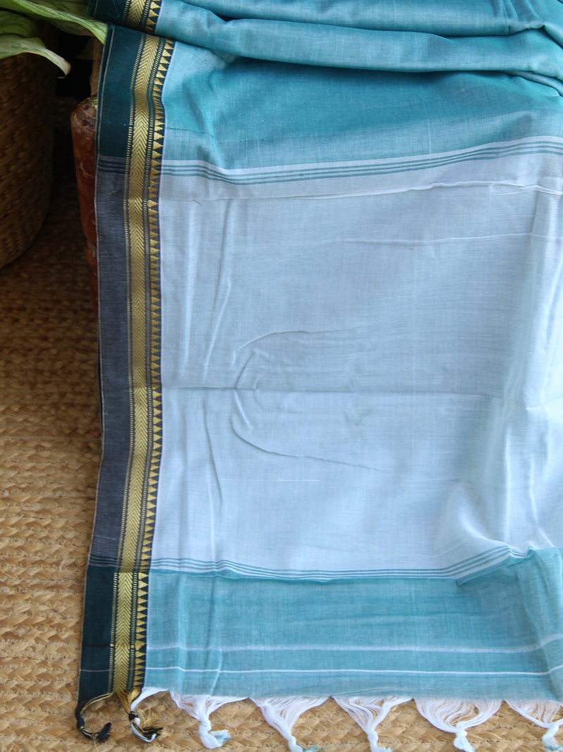 Blue Narayanpet Mercerized Cotton Saree