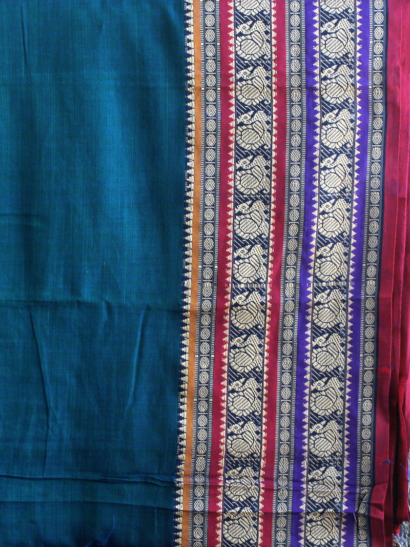 Blue Narayanpet Mercerized Cotton Saree