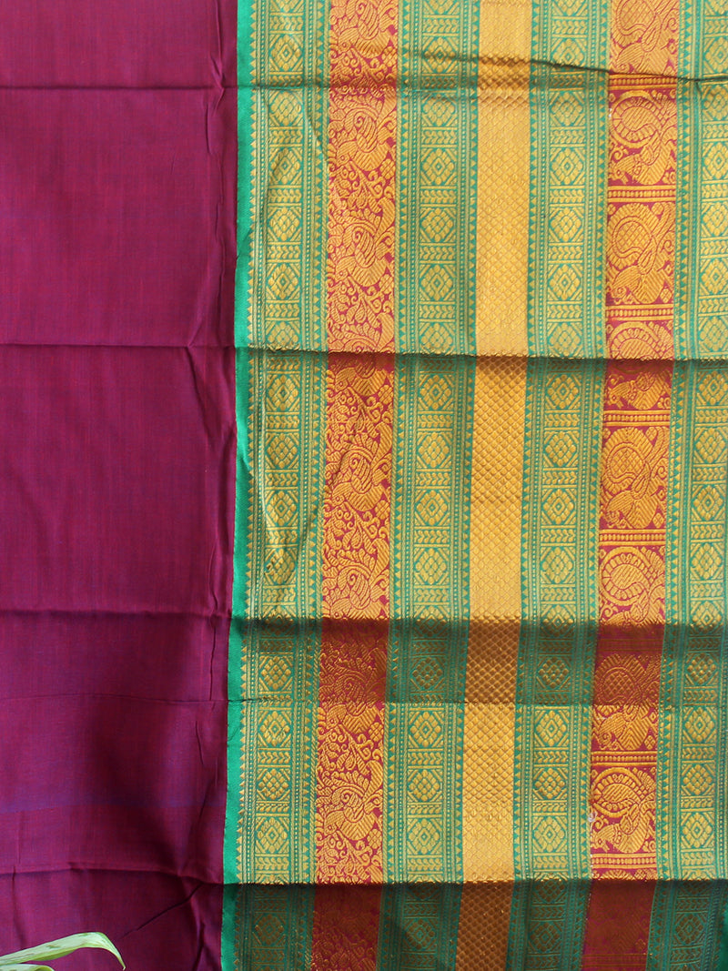 Maroon Narayanpet Mercerized Cotton Saree