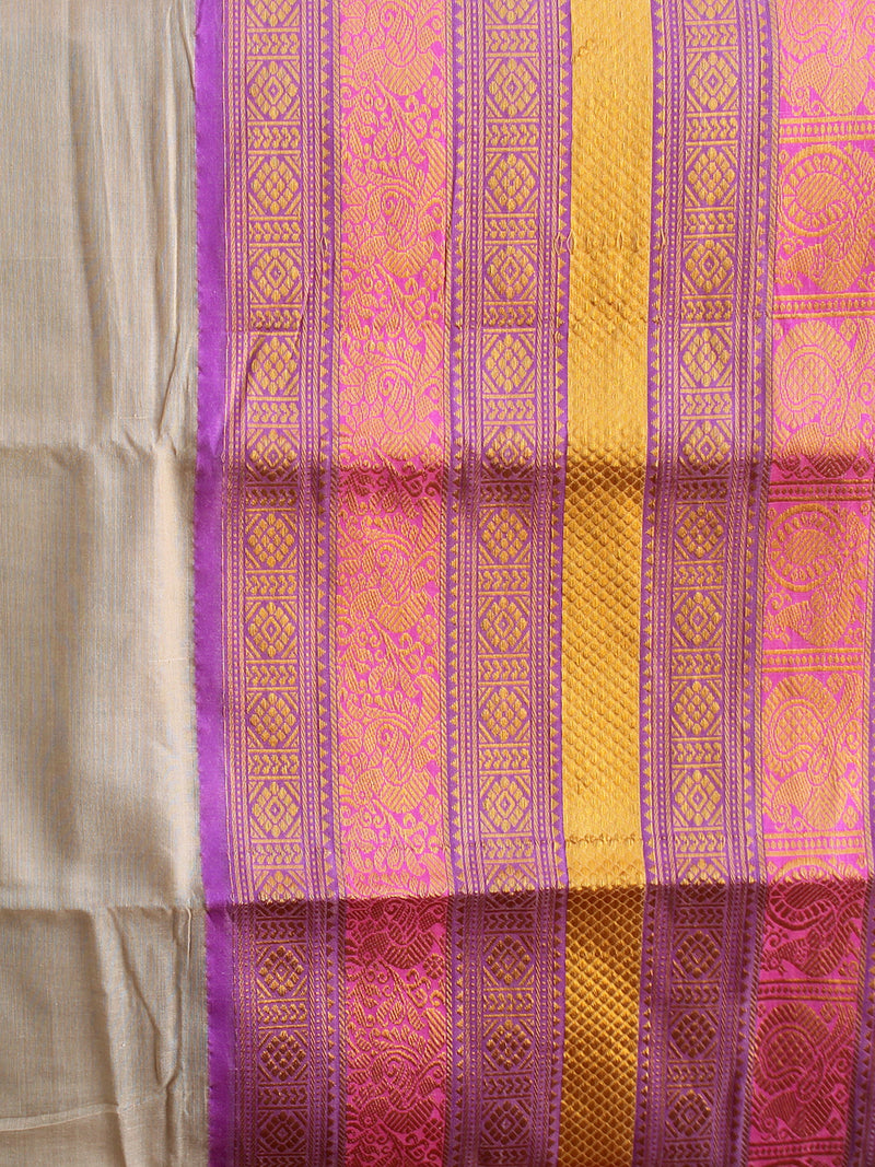 Beige Narayanpet Mercerized Cotton Saree