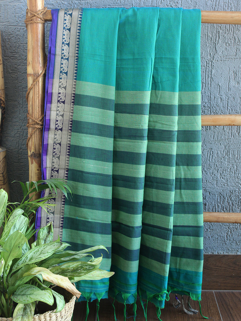 Blue Narayanpet Mercerized Cotton Saree