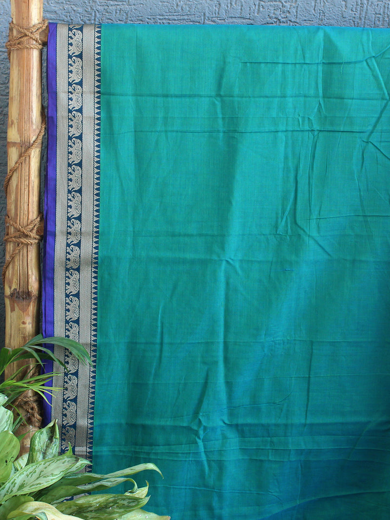 Blue Narayanpet Mercerized Cotton Saree