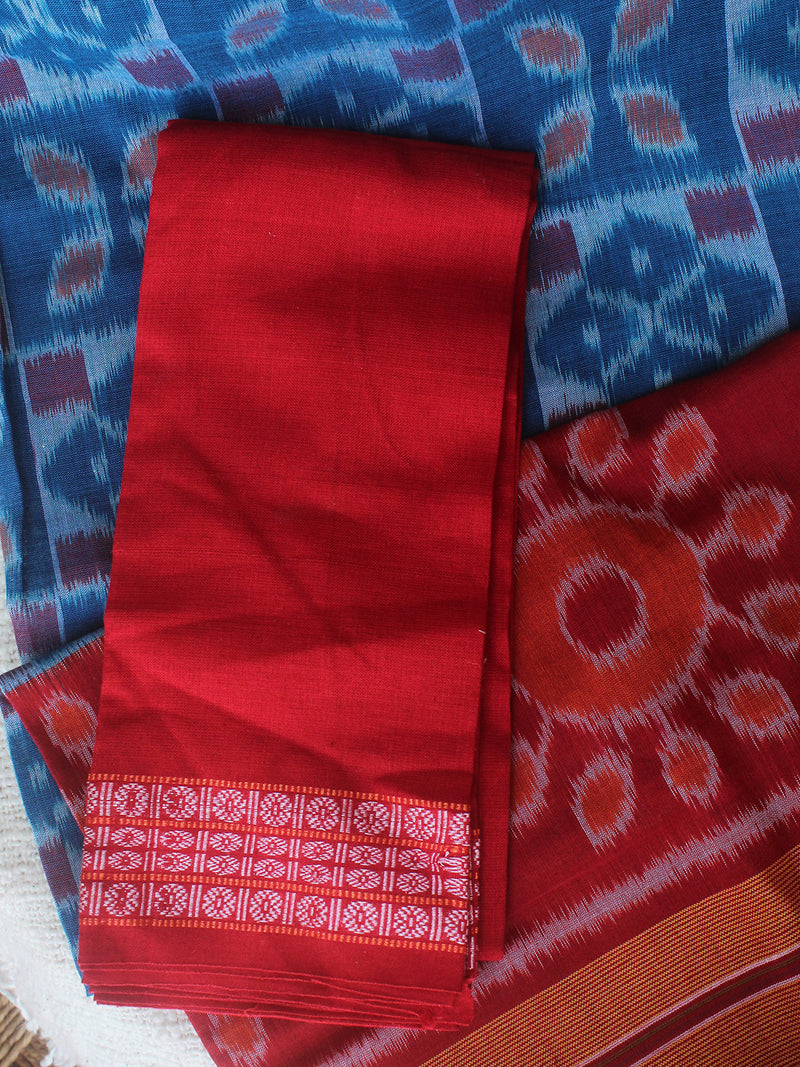 Blue Odisha Ikkat Handloom Cotton Saree