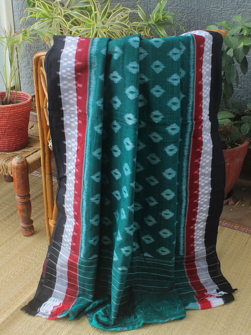 Green Odisha Ikkat Handloom Cotton Saree