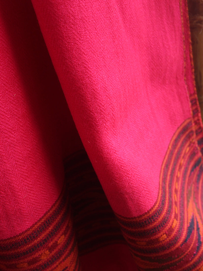 Pink Handloom Pure Wool Kullu Shawl