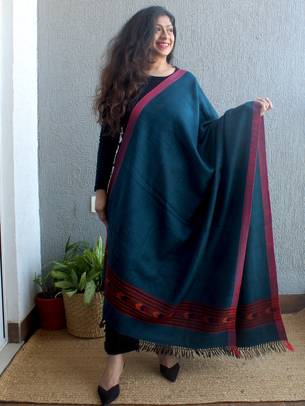 Indigo Handloom Pure Wool Kullu Shawl