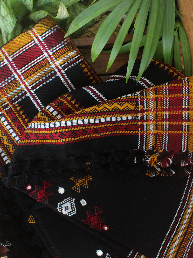 Black Bhujodi Handloom Acrylic Wool Shawl