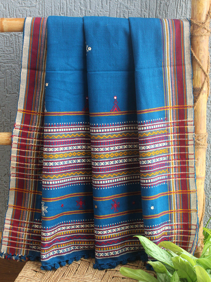 Blue Bhujodi Handloom Acrylic Wool Shawl