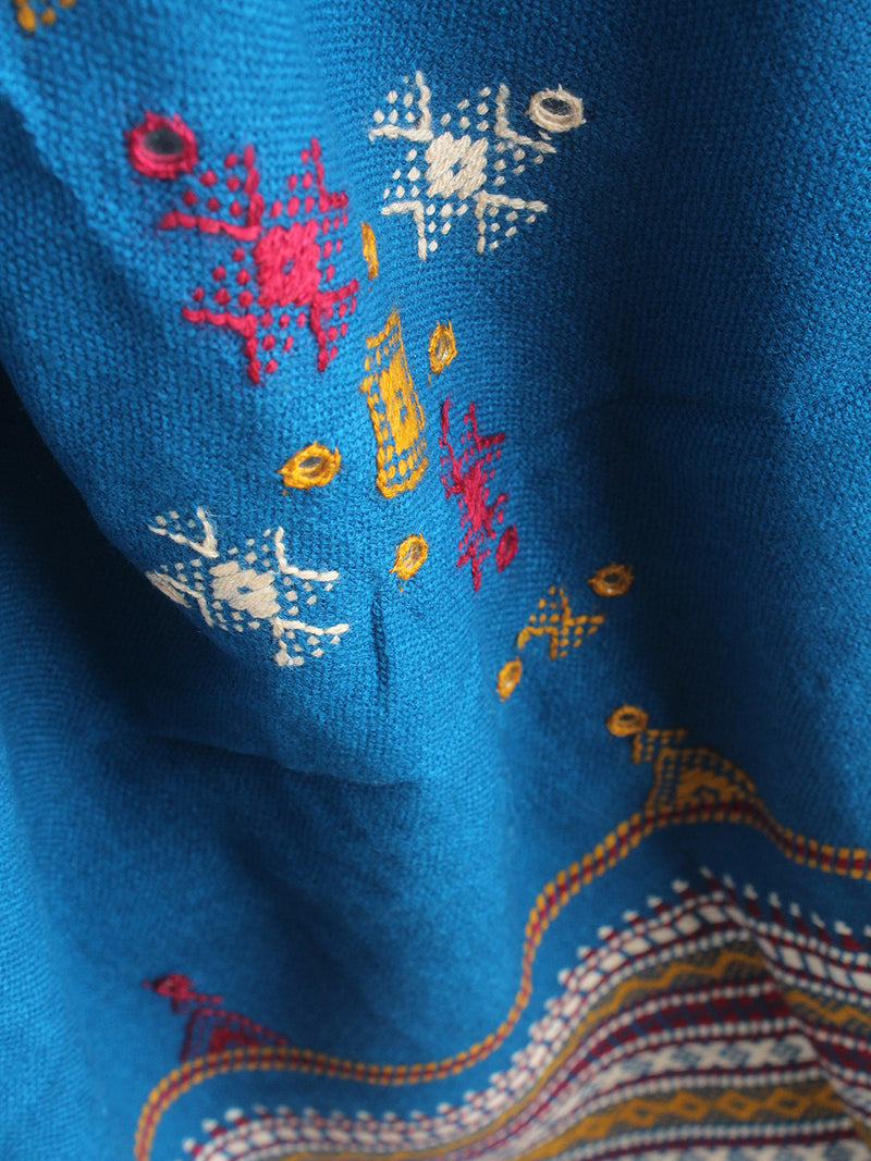 Blue Bhujodi Handloom Acrylic Wool Shawl