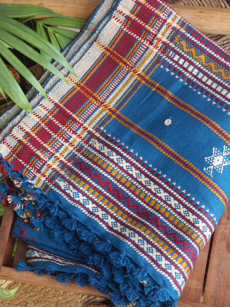 Blue Bhujodi Handloom Acrylic Wool Shawl