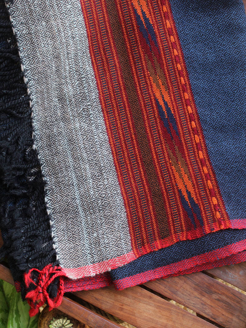 Indigo Handloom Pure Wool Kullu Stole