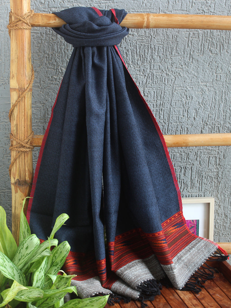 Indigo Handloom Pure Wool Kullu Stole