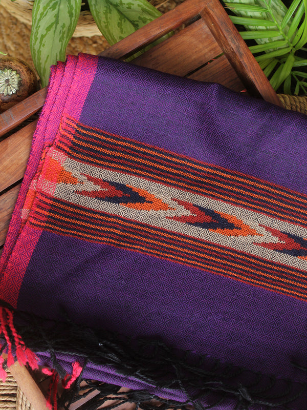 Purple Handloom Pure Wool Kullu Stole