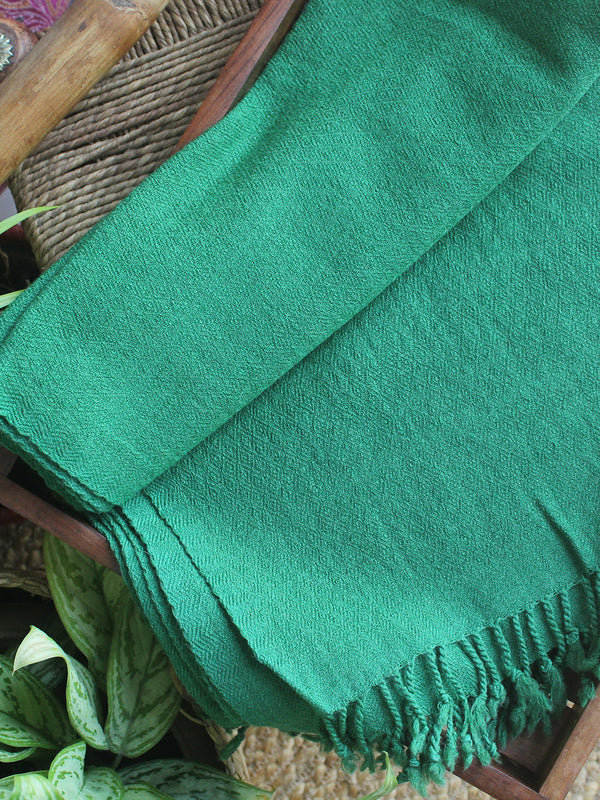 Green Handloom Pure Wool Kullu Stole