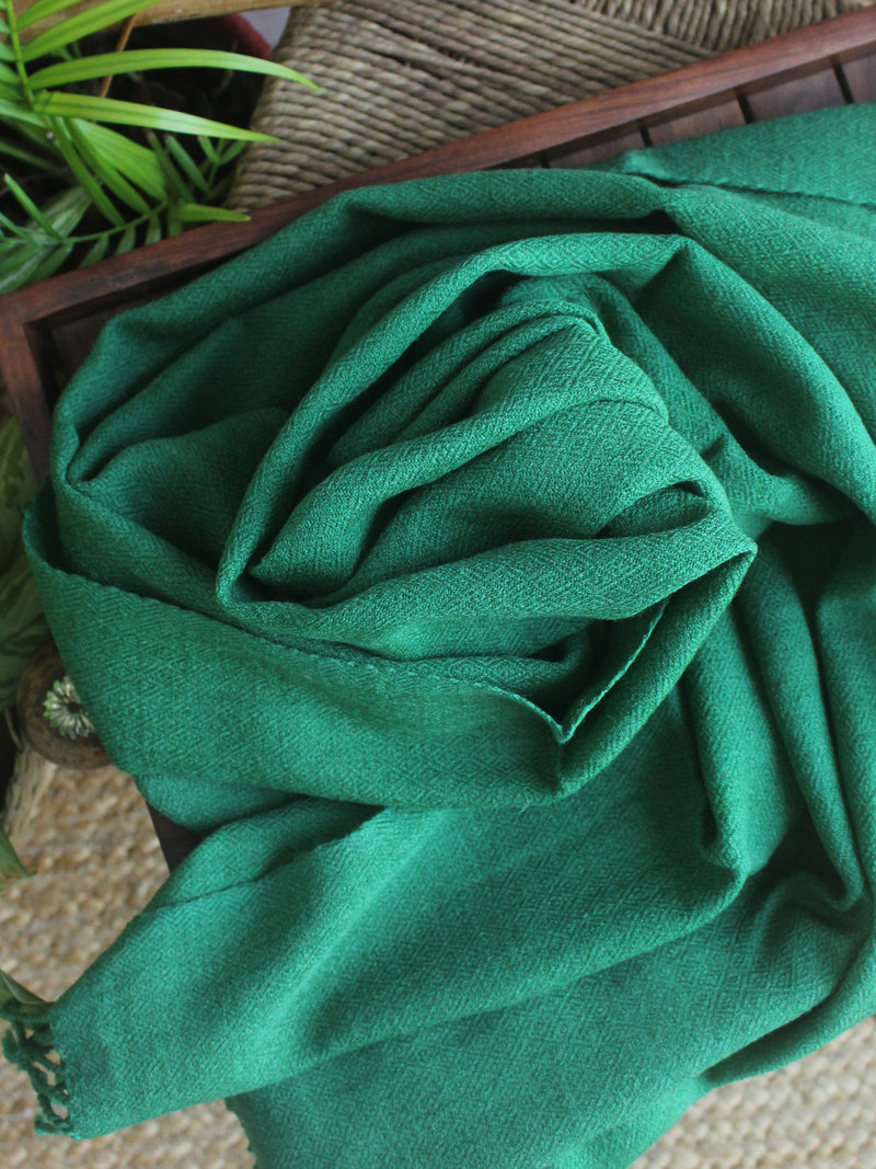 Green Handloom Pure Wool Kullu Stole