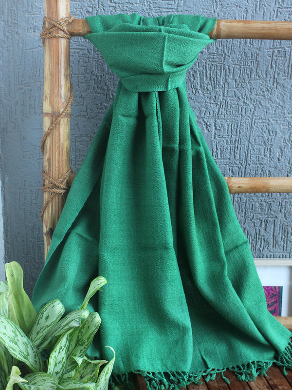 Green Handloom Pure Wool Kullu Stole