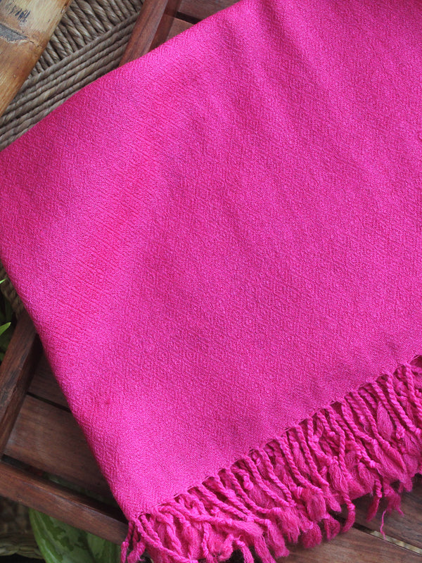 Pink Handloom Pure Wool Kullu Stole