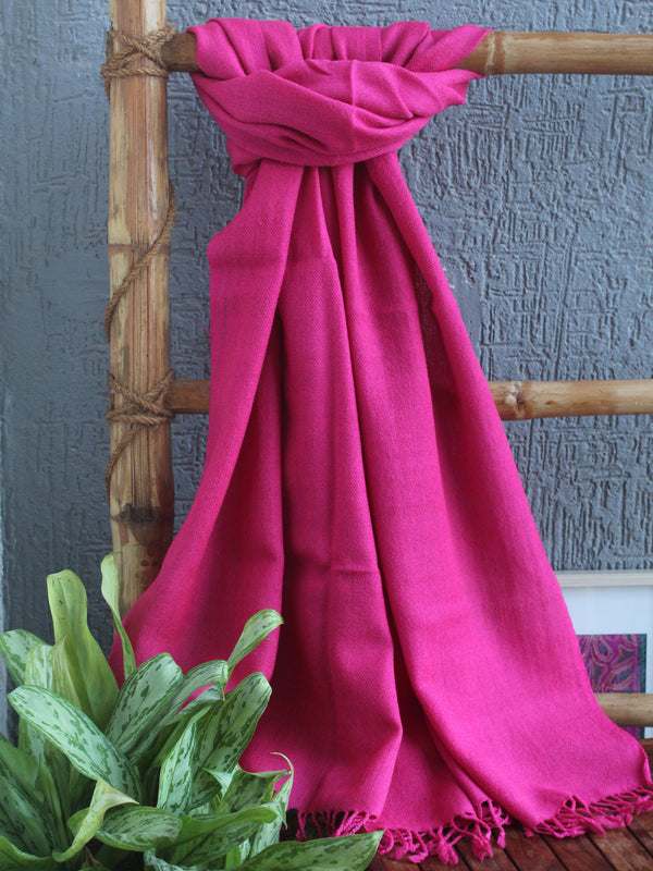 Pink Handloom Pure Wool Kullu Stole