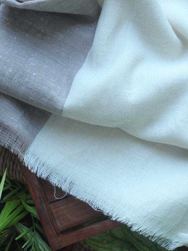 Natural Angora Wool Handloom Stole