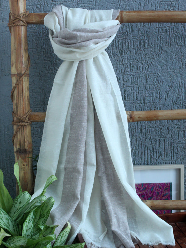 Natural Angora Wool Handloom Stole