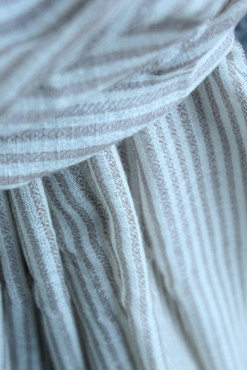 Natural Angora Wool Striped Handloom Stole