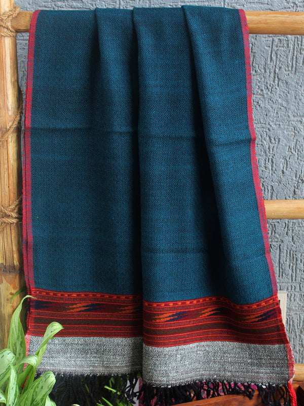 Blue Handloom Pure Wool Kullu Stole