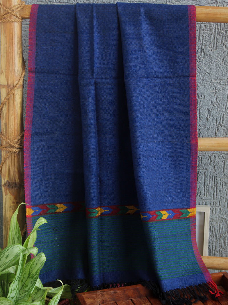 Blue Handloom Pure Wool Kullu Stole