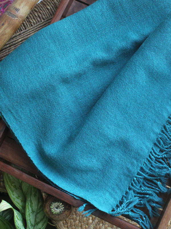 Blue Handloom Pure Wool Kullu Stole