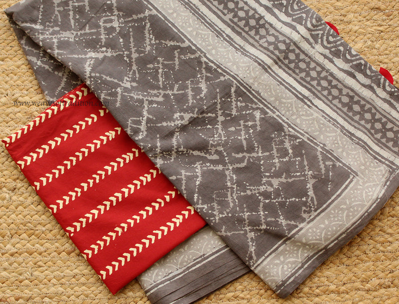 Bagru Hand Block Printed Cotton Saree