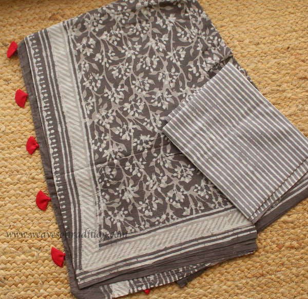 Bagru Hand Block Printed Cotton Saree