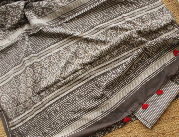 Bagru Hand Block Printed Cotton Saree