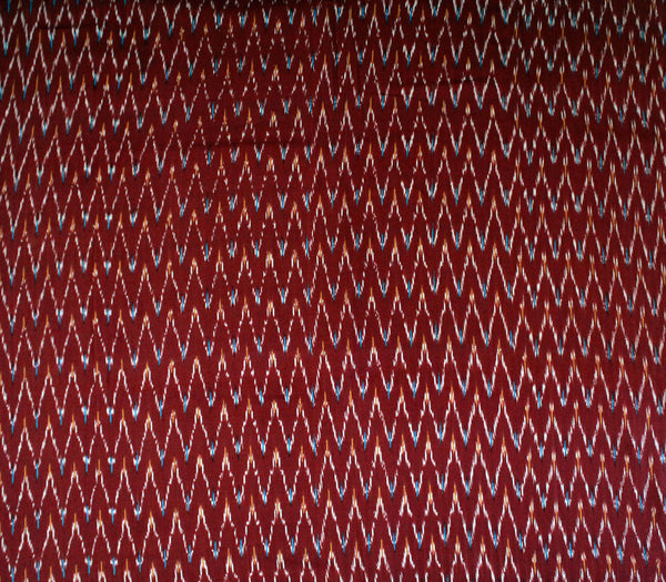 Maroon Single Ikkat Handloom Cotton Fabric